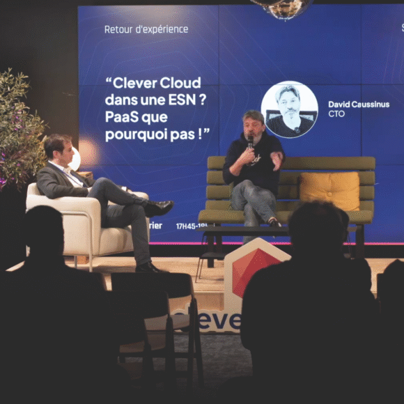 David Caussinus lors de son retour d'expérience au Clever Cloud Fest