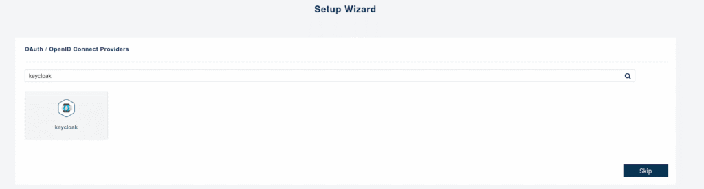 MiniOrange page to select which application to use for SSO.
