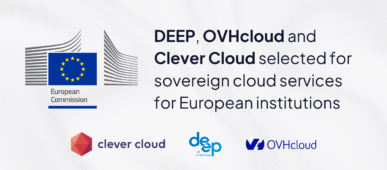Blog banner for the article 'The DEEP, OVHcloud and Clever Cloud consortium selected to deliver sovereign cloud services for European institutions'